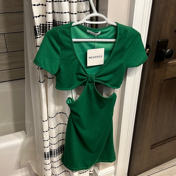 reverse cut out dress Bold Move Cut Out Mini Dress Green